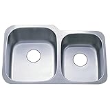 KBアンダーマウントダブルボウルキッチンSin 31.75 " x20.5 " x9 " / 7.5 " – gkud3221、ステンレススチール仕上げ
