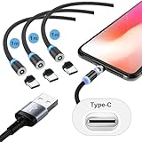 ノーサデザイン マグネットUSB充電ケーブル1ｍ3本× type-c 3個セット
