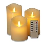 LEDキャンドルライト S/M/Lサイズの3点セット 専用リモコン付き
