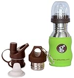Goo-Goo Baby G2 Wave Stainless Steel Grow Bottle System in Green Apple, Green Apple, 0+ Years by Goo