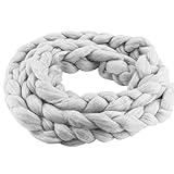 eshion新生児赤ちゃん毛布詰め物カーペット三つ編みウールバスケットラップ写真プロップ カラー: グレー