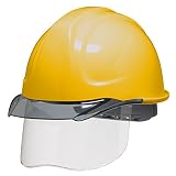 DICプラスチック ヘルメット 電気用対応・透明ひさし・保護シールド面・スチロールライナー付 SYA-CS-SFE-K9A-A-YE-S
