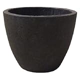 軽量コンクリート製植木鉢 フォリオ エッグ ダークブラウン 30cm
