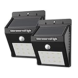 KINGZUO LED センサーライト ソーラーライト 玄関ライト ワイヤレス　人感センサー 外灯 屋外照明　 夜間自動点灯　(２パッケージ) センサーライト12LED　高輝度 アウトドアライト 太陽