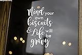 Mind Your Own Biscuits & Life Will Be Gravy 11 " x 7 "ビニールデカールステッカー ブラック MT3001002-black