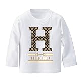 名前入り 長袖 Tシャツ [BT434] 80cm ホワイト 出産祝い 誕生日 プレゼント おしゃれな 名入れ ベビー服