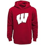 NCAA Wisconsin Badgers Boys " Primaryロゴ"パーカー、レッド, Large ( 14 – 16 )