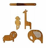 Petit Collage Classic Bamboo Mobile, Safari Friends [並行輸入品]