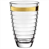 Majestic Gifts E64426-US Baguette 9.5 in. Gold Band High Quality Glass Vase