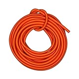 DLLM 弾性 ロープ ショックコード パラコード バンジーコード ショックコード アウトドア用 ゴムロープ ストレッチコード 自転車 荷物固定 カーゴネット DIY用 幅 6mm 5m オレンジ