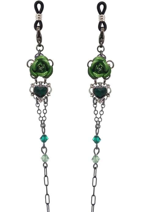 ♪393❤️ 薔薇 黒薔薇 パール マスクチェーン マスク メガネチェーン