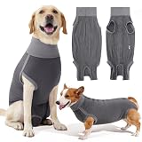 Dotoner 術後服 犬 回復スーツ 中型犬 大型犬 用 犬 術後服ェア エリザベスカラー代替 保護服 去勢 避妊 傷口カバー 舐め防止 通気性 犬 術後服 女の子