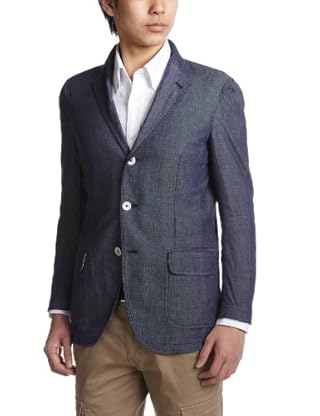 Double Faced Chambray 3-button Jacket 3122-699-0254: Navy