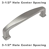 Cosmas ® 4390snサテンニッケルモダンキャビネットハードウェアハンドルプル – 3 – 1 / 2 "インチ( 89 mm )穴中心