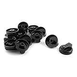 uxcell ガスストーブノブ ガスこんろ オーブンスイッチ 点火ツマミ コントロールノブ　プラスチック製グリップ　ブラック　15個入 44mm直径