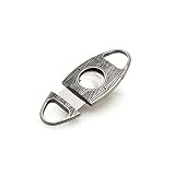 All Metal Construction Infinite Zig-Zag Ripple Carving Vintage Silver Cigar Cutter/Scissor with 2 Bl