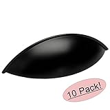 Cosmas 9236 FBフラットブラックキャビネットハードウェアBin Cup引き出しハンドルプル – 3 – 3 / 4 "穴中心 – 10パック