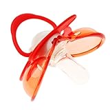 Perfk 全3サイズ おしゃぶり 6ヶ月以上 ベビー 安全な食品グレードシリコーン素材 - 赤, 0-5M