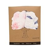 BabyIn受信毛布、2パック認定綿100％オーガニックモスリン押さえつけるソフト2層は、ベビーシャワーをSwaddlesやグレート保育園ギフト（3層）