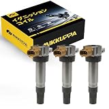 MIKKUPPA イグニッションコイル 3本セット スズキに適合 エブリィ エブリーワゴン DA52V DB52V DA62V DA62W DA64V DA64W キャリイ DA52T DB52T DA62T DA63T DA65T ジムニー JB23W 車用 社外品 耐久性 純正適合品番:33400-85K10
