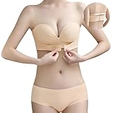 [APIKIE] ストラップレスブラ 紐なしブラ 【ダンサーも愛用・多重滑り止め素材】【ズレ落ちない・美胸美背】 チューブトップ 脇高 ノンワイヤー ブラジャーセット 柔らかい 結婚式 オフショル ブラジャー 寄せブラ バストアップ (JP, アルファベット, L, 肌色+ショーツ)