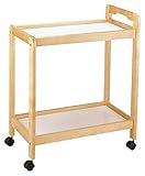 木製ワゴン2段 (ナチュラル) 【キャスター付き/約幅58.5×奥行34×高さ74cm】