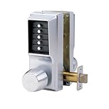 Kaba EE1011/EE1011-26D-41 Cylindrical Push Button Lock With Knob Ent/Egr Nko Us26D, Satin Chrome by 