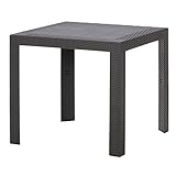 不二貿易 ガーデン ステラテーブル プラスチック 80cm×80cm ブラウン 11235