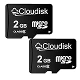 Cloudisk Micro SDカード2 GB(2個セット) フラッシュカード クラス6、SDアダプタ付き（2 GB）