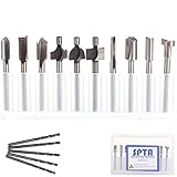 SPTA 高速度 工具 (HSS) ルータービット ルーター超硬彫刻ビット シャンク径：1/8" (3mm) DIY木工、彫刻、彫刻、掘削用 フィット Dremel (ドレメル）Proxxon ロータ