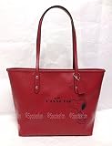スヌーピー コーチ レッド バッグ Coach x Peanuts 37273 Snoopy Leather City Zip Top Tote Shoulder Bag [並行輸入品]