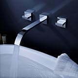 Home Built Two Handle Widespread Flexble Wall Mounted Bathroom Sink Faucet, Chrome [並行輸入品]