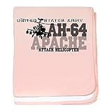 CafePress – Army Apache Helicopter – スーパーソフトベビー毛布、新生児おくるみ ピンク 04730661956832E