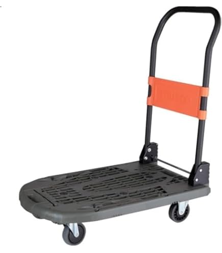 【新品】トラスコ中山(TRUSCO) 新型カルティオ 樹脂製運搬車 樹脂 台車 折り畳み黒 780×490mm 自重6.8kg 軽量 MPK-780-BK TRUSCO 樹脂台車 カルティオ 新型 780X490 折畳 黒 MPK-780-BK 軽量