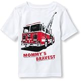 ザ・チルドレンズプレイス THE CHILDREN'S PLACE/ ショートスリーブファイアートラックグラフィックティ ホワイト トップス半袖Tシャツ 2歳【並行輸入】