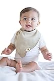 Poncho Baby Organic Bandana Bib, Beige/Olive by Poncho Baby
