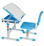 VIVO Height Adjustable Childrens Desk & Chair Kids Interactive Work Station Blue (DESK-V201B) [並行輸入品