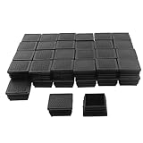uxcell　正方形管インサート　キャップ　テーブル椅子脚　足　38 x 38 x 20mm　プラスチック　ブラック　50個入り