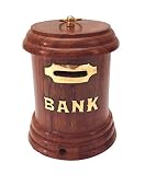 クラフトアートインド手作り木製Money / Piggy Bank Cumコインボックスcai-hd-0256