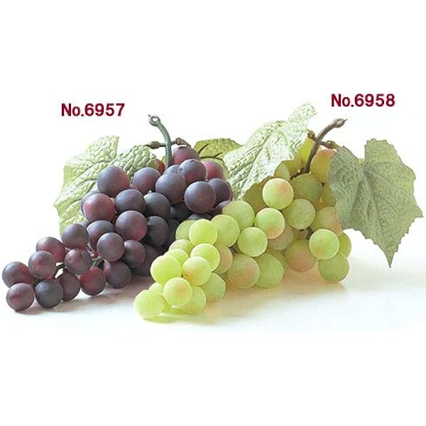 新着セール GuCra グクラ ぶどう 2房セット 長さ16cm 本物そっくりな果物模型 葡萄 ブドウ 美術用品 食品サンプル マスカット 黒