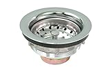 Everflow 7514 Lucky 7 Heavy Duty Chrome Plated Solid Brass Body Sink Strainer - 4 1/2 inch Flange, [