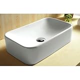 Caracalla Caracalla CA4120-No Hole-637509829414 High End Ceramic Bathroom Sink Vessel, White [並行輸入品]