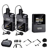Comica BoomX-D2 ワイヤレスマイク 2.4Gデジタル無線 外付けマイククリップマイク 2*送信機 1*受信機 集音マイクキヤノン ニコン ソニー 富士一眼レフカメラ iPad/iPhone スマホ対応 二人用 (3.5mm端子)
