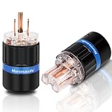 Monosaudio オーディオ用電源プラグ 純銅 3ピン 電源コネクタ 15A/ 125V 10A/ 250V 自作電源プラグ アルミニウム合金製シェル オーディオ用パワープラグ インレットプラグ IEC320C13コネクター ペアハイエンド オーディオグレード AC電源プラグ 非メッキ オーディオケーブル、オーディオ電源ケーブル、オーディオ用電源コード用 （メス-オス）(M105/F105)