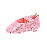 シークイン 赤ちゃん 幼児の靴 キラキラ シューズ 0-1歳 プリンセスシューズ 柔らかい 鮮やか キッズ靴 歩行靴 初めての一歩 (11cm（0-3ヶ月）, ピンク)
