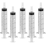 Gulenvailo 注射器 20ML 5本セット シリンジ ペット シリンジ キャップ付き ペット給餌 給水 プラスチック 針無し 滅菌済 体測定シリンジツール オイル注入 接着剤アプリケーター用 個別包装 (20ML 5本)