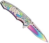 Bearフォルダレインボー折りたたみ式ブレードナイフcn300268rb