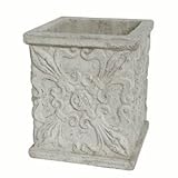 植木鉢/プランター アンティーク ホワイトガーデン 【クアドラ型/22cm】 底穴有り 〔ガーデニング用品/園芸〕