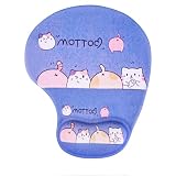 Newseego マウスパッド かわいい リストレスト 一体型マウスパッド 低反発リストレス 人間工学 クッション キャラクター 滑り止め 水洗い 耐久性良い 手首 疲労軽減 ゲーム 仕事用 パソコンパッド おしゃれ 小型 ネコ