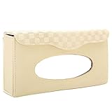 Ruggito 車用 ティッシュケース 本革 レザー ティッシュ ホルダー カバー (ベージュ)